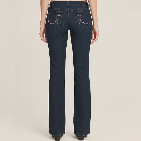 Rock & Republic Denim - Rock Republic Jeans Womens 28 Blue Straight Leg Dark Wash Denim Low-rise Pink